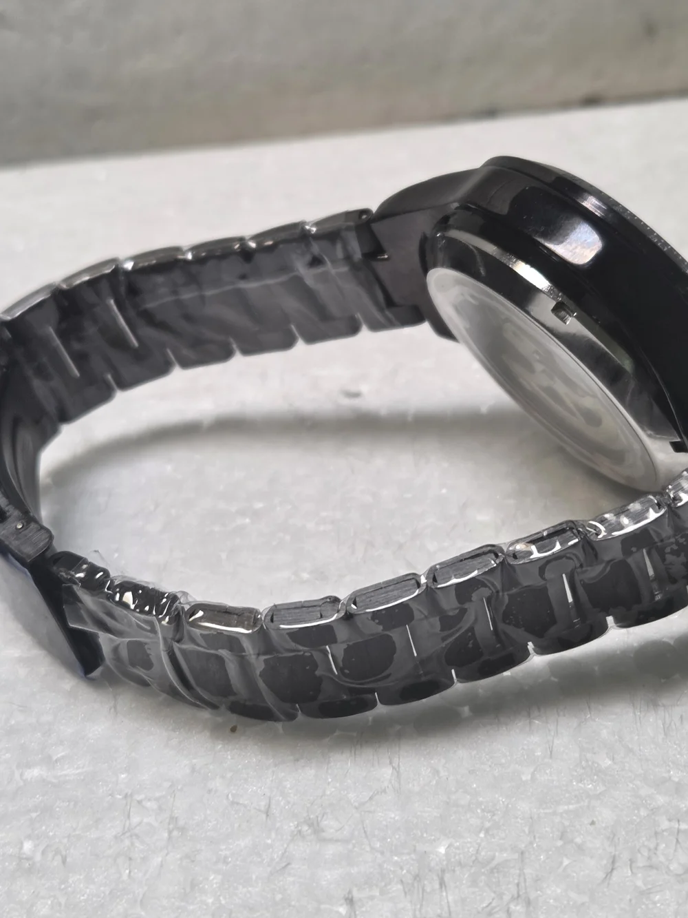 WINNER Black Skeleton Mechanical Watch with Tachymeter Bezel